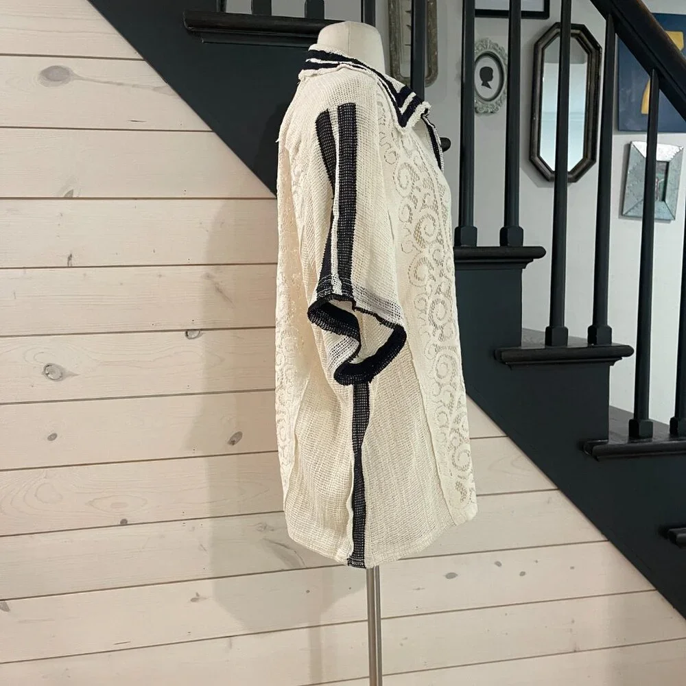 031 FP We The Free Feeling Sporty Lace Tee Ivory As Mock NWOT Size Medium - Picture 6 of 16